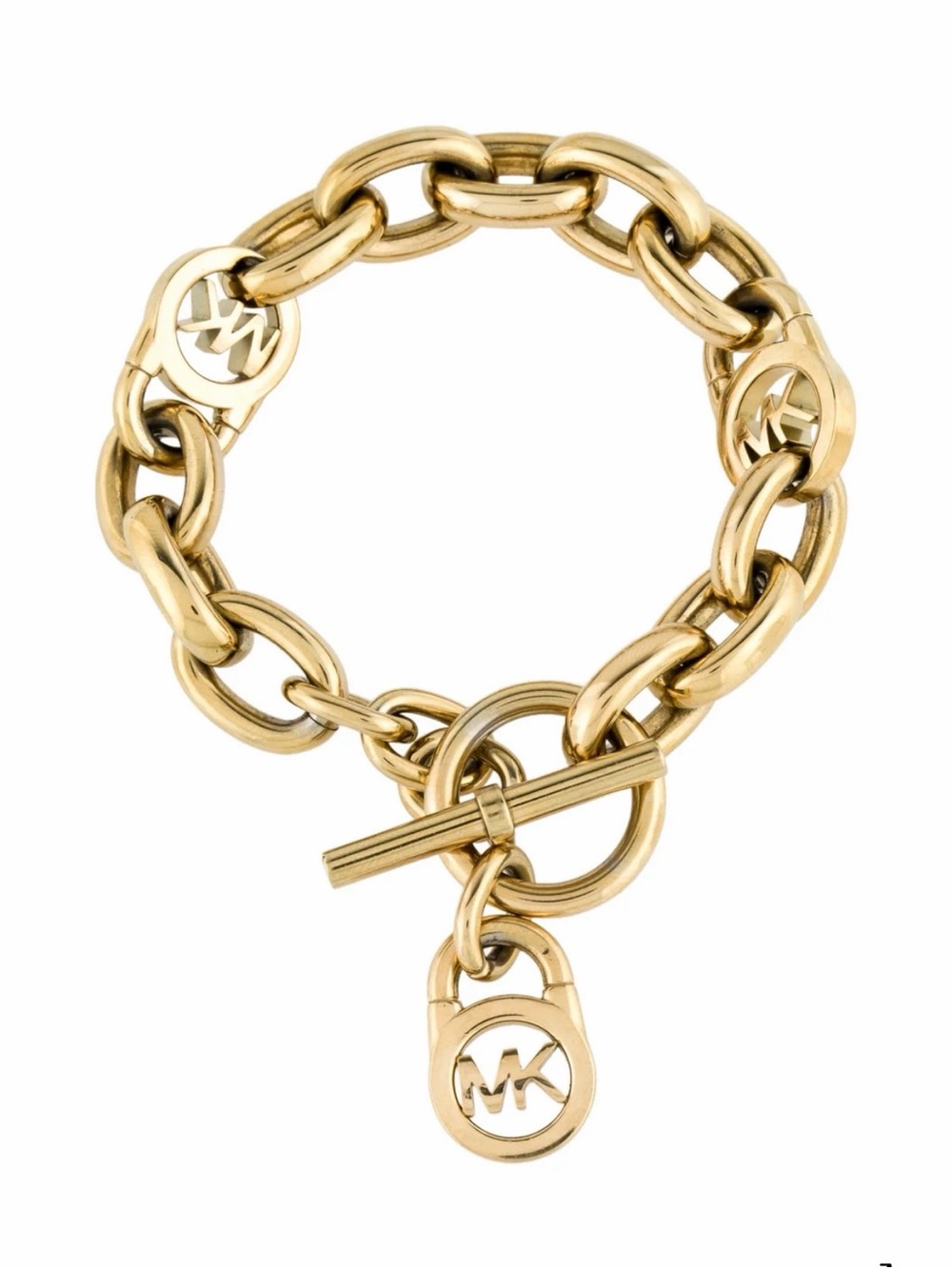 Michael Kors MK Chunky Chain Link Bracelet Padlock MK Logo